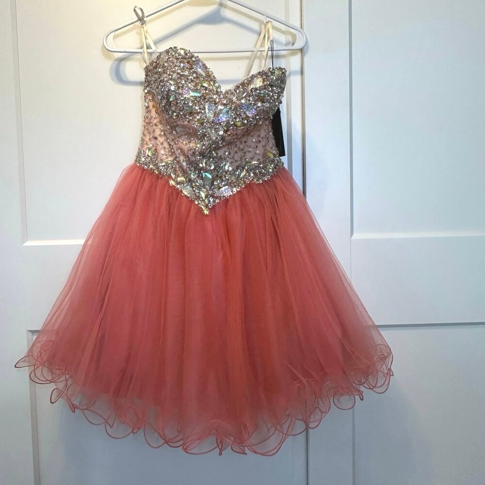 Orange Short Formal Dress- NWT Taylor Showgirl Glamour by Terani Couture, Size 6